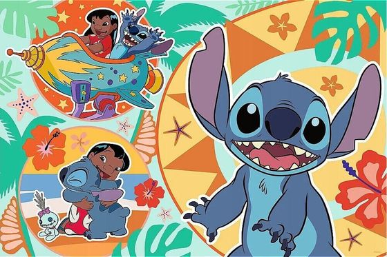 Trefl Puzzle 24el Maxi Wesoły dzień Lilo i Stitch. Lilo &amp; Stitch 14365 Trefl