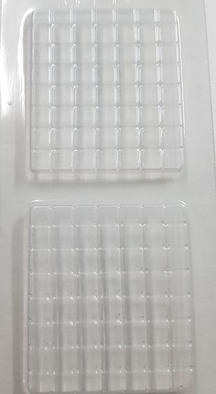 !09 НАБОР 2 ШТУКИ - Форма для шоколада и конфет «Квадратики», цвет прозрачный