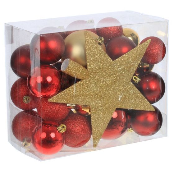 Набор из 30шт Украшение новогоднее &quot;Шар&quot;, D8/6/5 см L21 W13 H26 см