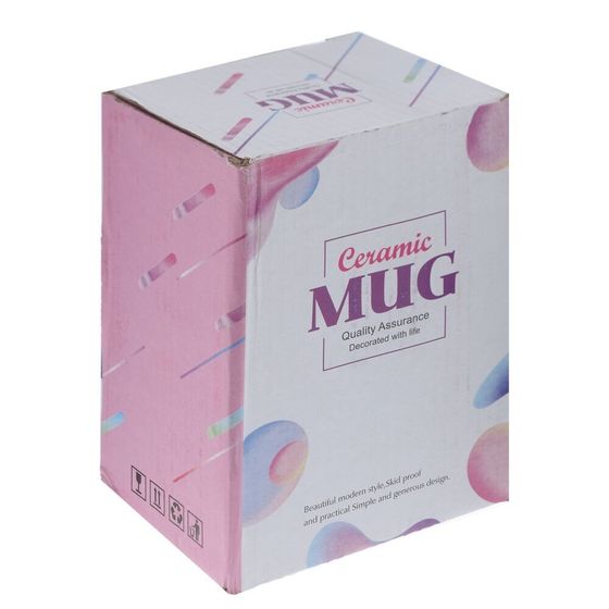 Кружка с крышкой, L6,6 W6,6 H12,8 см, 1 штука, дизайн микс