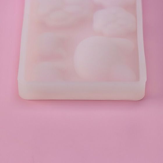 !09 Молд «Котик», силикон, 7,7×5×0,7 см, 6 ячеек, цвет прозрачный