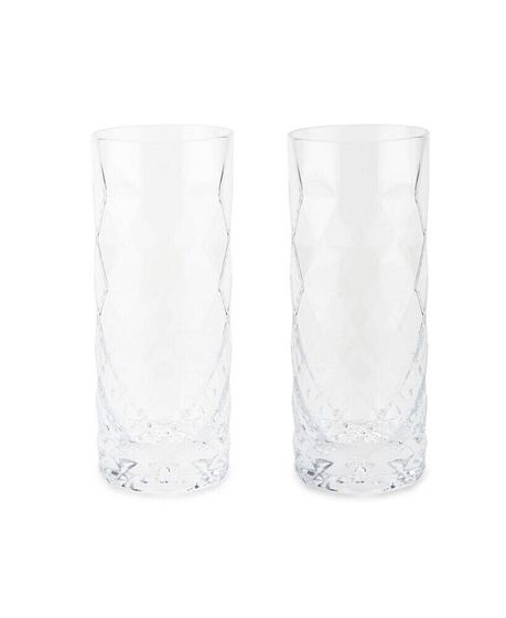 Raye Gem Crystal Highball Tumblers, Set of 2, 14 Oz