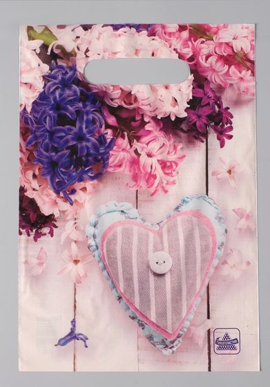 !09 Комплект из 25 штук, 20x30 см., 30 мкм., ручка вырубная :Пакет &quot;Гиацинты&quot;, 5 штук полиэтиленовый +  Пакет &quot;Праздничные шары&quot;, 15 штук полиэтиленовый + Пакет &quot;Лирика&quot;, 5 штук полиэтиленовый