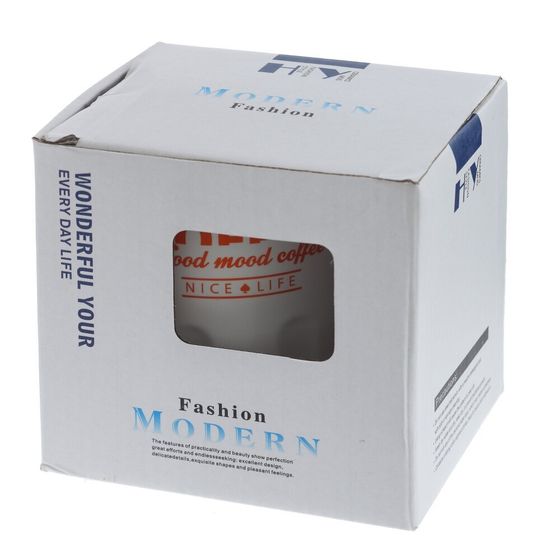 Кружка с крышкой и ложкой, L8,9 W8,9 H10,5 см, дизайн микс