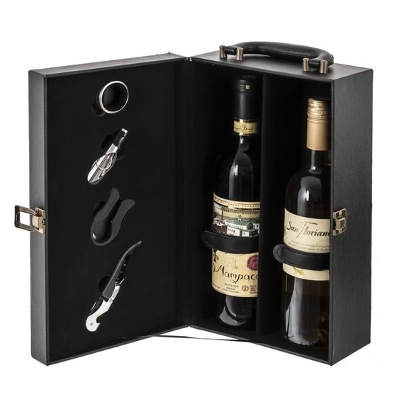 Шкатулка для бутылок с набором для вина, L34 W19 H12 см