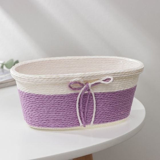 !Кашпо для цветов плетёное «Бантик», 19×12×8,5 см, овал, цвет МИКС