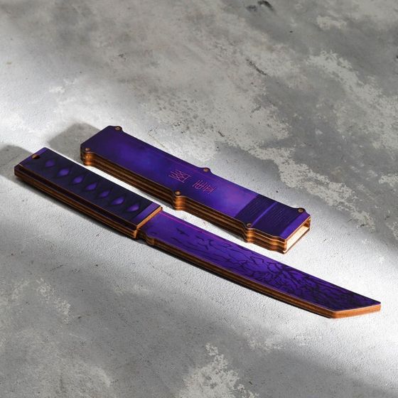 Сувенир деревянный &quot;Нож танто&quot; фиолет