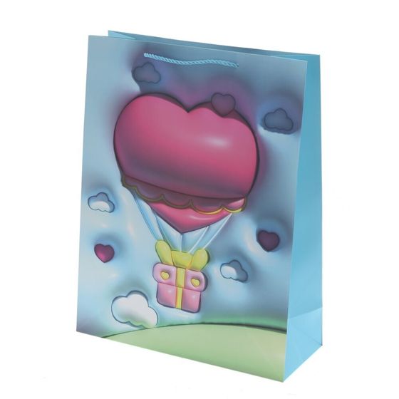 Пакет подарочный (бумага 210г/м2, блок микс 12шт), L31 W12 H40 см, 4в.