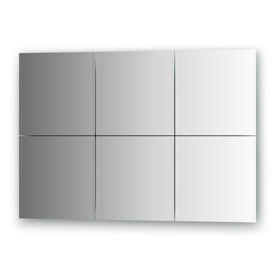 Зеркальная плитка с фацетом 10 мм, - комплект 6 шт квадрат 25 х 25 см, серебро Evoform