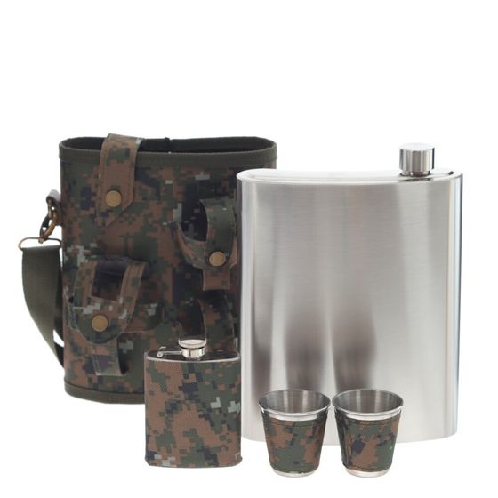 Набор из 4-х предм.: фляжка 1350 мл, 2 стопки 70 мл, фляжка 100 мл, Д19 Ш10,5 В23,5 см