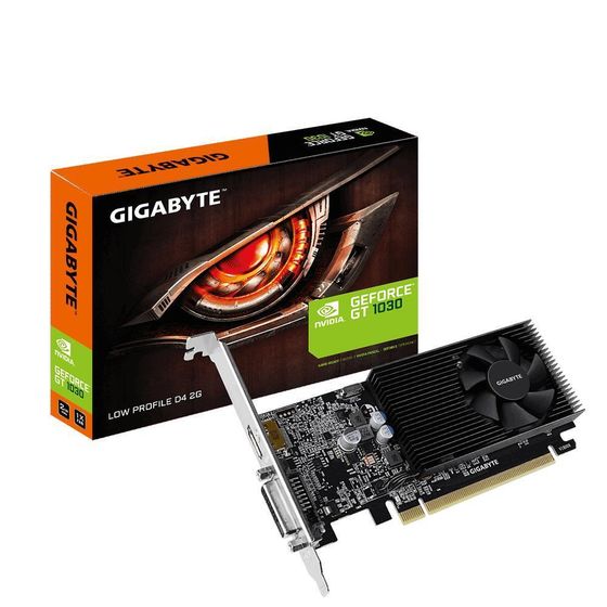 Видеокарта Gigabyte PCI-E 3.0 GT1030 2Gb GV-N1030D4-2GL DDR4 64bit 1177/2100 1xDVI 1xHDMI low prof RTL