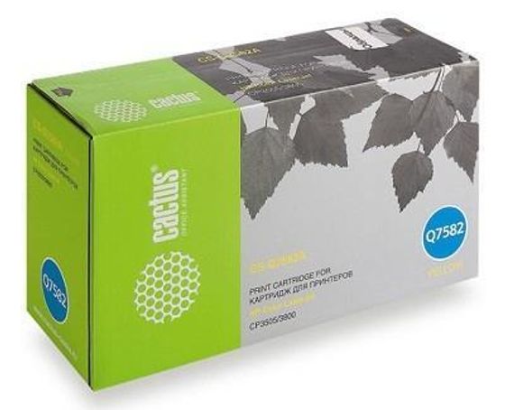 Картридж лазерный Cactus CS-Q7582A Q7582A желтый (6000стр.) для HP LJ CP3505/3800
