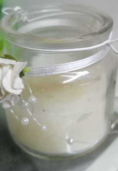 !09 Свеча ароматизированная в баночке-подвес цвет белый ваниль