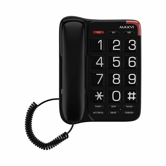 Телефон проводной Maxvi CB-01 черный