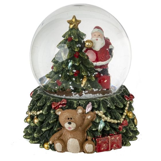 Фигурка декор в стекл шаре &quot;Дед Мороз&quot; (подсвет, 3хLR44), D 6.5 см, L7,5 W7,5 H8,5 см,