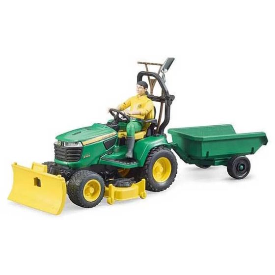 BRUDER John Deere With A Trailer And Gardener