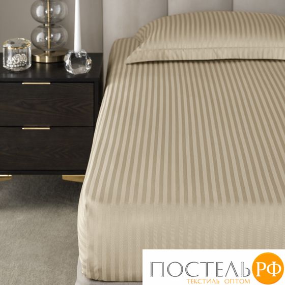 TOGAS Простыня на резинке ЛАРЬЕ экрю 160x200х35, 1пр, 100% хлопок жаккард