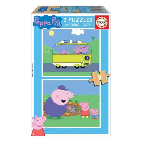 EDUCA BORRAS 2X9 Pieces Peppa Pig Wooden Puzzle