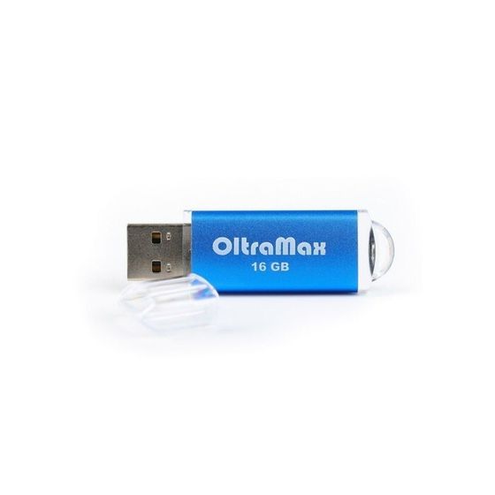 Флешка OltraMax 30, 16 Гб, USB2.0, чт до 15 Мб/с, зап до 8 Мб/с, синяя