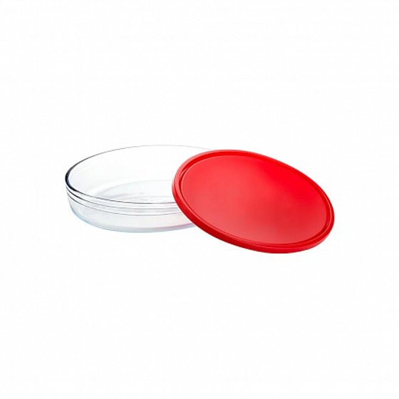 Форма для запекания и выпечки с крышкой COOK&STORE XL 3л 35х24х6см овальная с красной крышкой