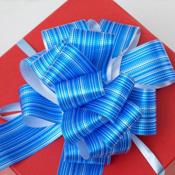 !Бант-шар №4.5 &quot;Тонкие полосы&quot; (9 штук), цвет синий