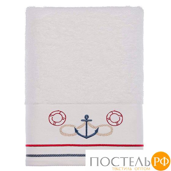 T1210T10232101 Полотенце Tivolyo home NAVY белый 50X100