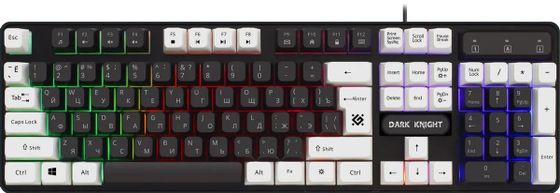Клавиатура Defender Dark Knight GK-077 LED игровая проводная черный/белый (45077)