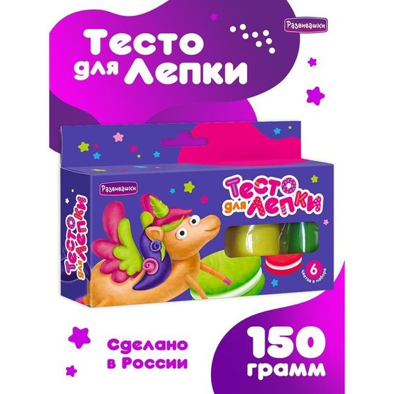 Тесто для лепки в коробке, 6 цветов, 150 г