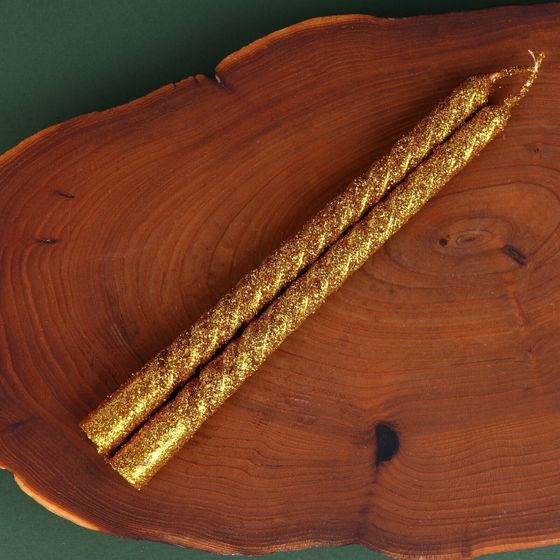 !09 Новогодние витые свечи с декором «Тепла в Новом году!», набор