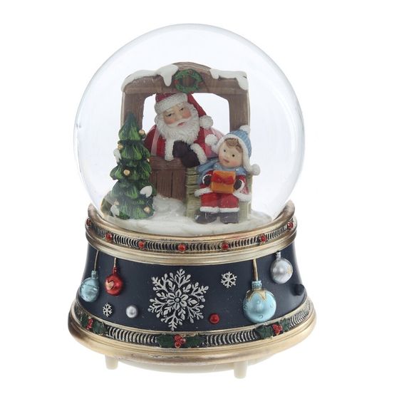 Фигурка декоративная &quot;Рождество&quot; в стекл шаре (муз, свет, вьюга, АААх3, н/п), D 10 см, L10,5 W10,5 H