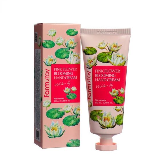 Крем для рук FarmStay Pink Flower Blooming Hand Cream Water Lily