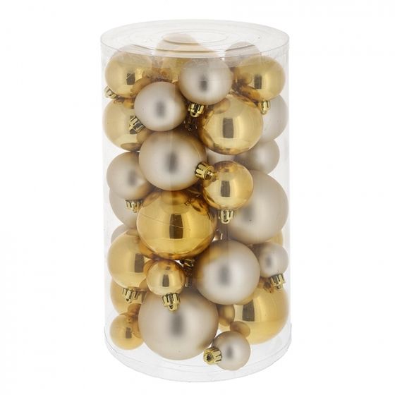 Набор из 40шт Украшение новогоднее "Шар", D3/4/5/6 см, L14 W14 H26 см