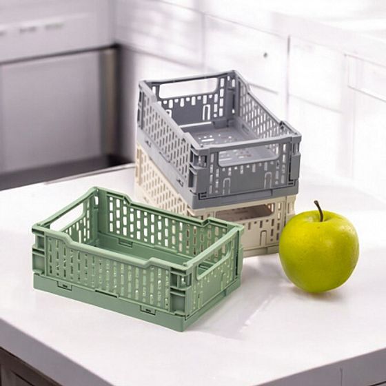 Корзинка для хранения складная CASSA XS слоновая кость 0.66л