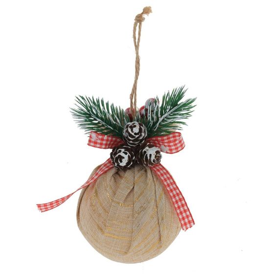 Набор из 3шт Украшение новогоднее &quot;Шар&quot;, D 7.5 см, L23,5 W8 H11,5 см