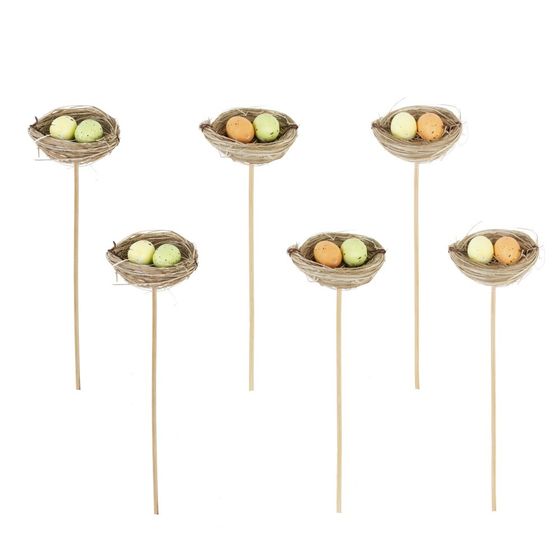 Набор из 6-ти изделий декоративных (вставка) "Гнездо" (6*2), L6,5 W5,5 H25,5 см