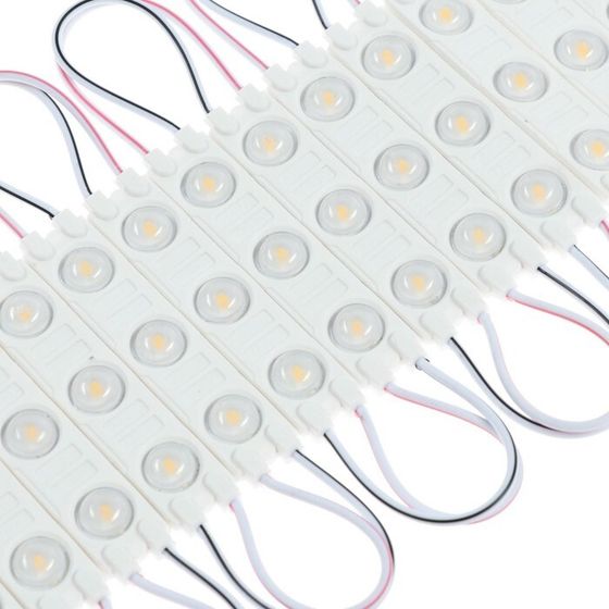 Светодиодный модуль SMD5630, 2 Вт, 3 LED, 180 Lm, IP65, 3000К ,12V Т-БЕЛЫЙ, набор 20 шт.