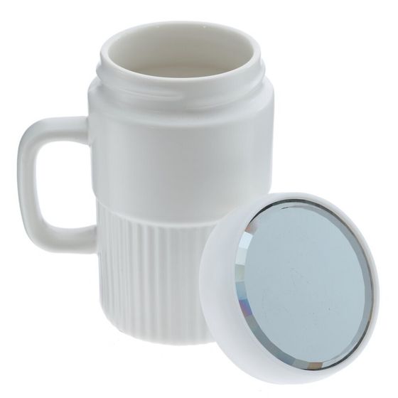 Кружка с крышкой, L6,6 W6,6 H12,8 см, 1 штука, дизайн микс