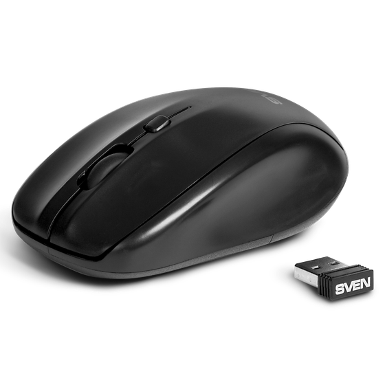 Мышь Sven RX-305 Wireless черная беспров. оптическая (1600dpi) (SV-03200305W)