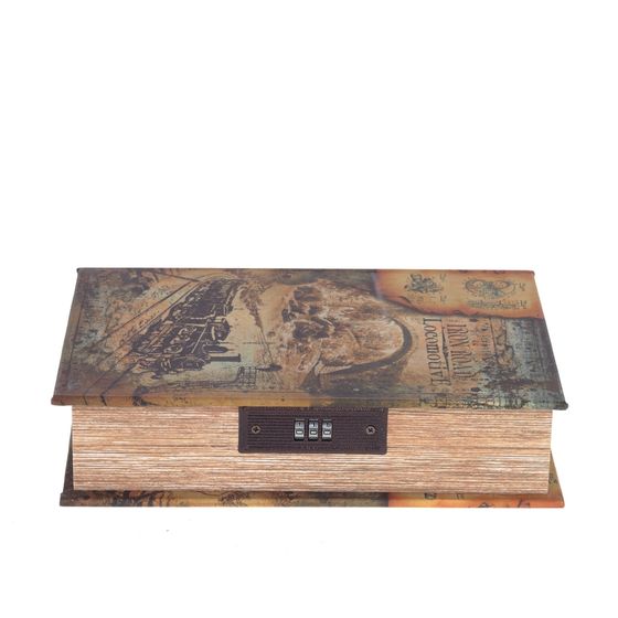 Шкатулка-книга с кодовым замком, Д18 Ш7 В27 см