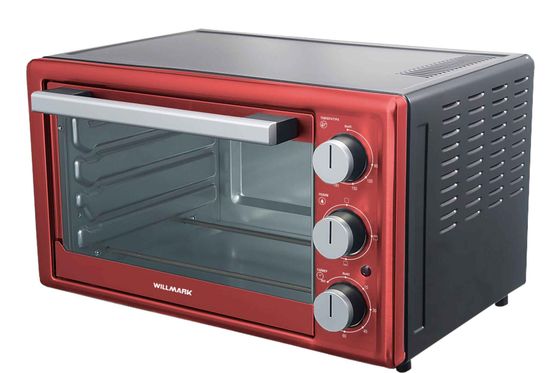 Мини-печь Willmark WO-487RB (40л, 2000Вт, противень, таймер, красно-черный)