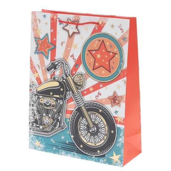 Пакет подарочный (бумага 210г/м2, (блок микс 12шт), L30 W12 H39 см, 4в.