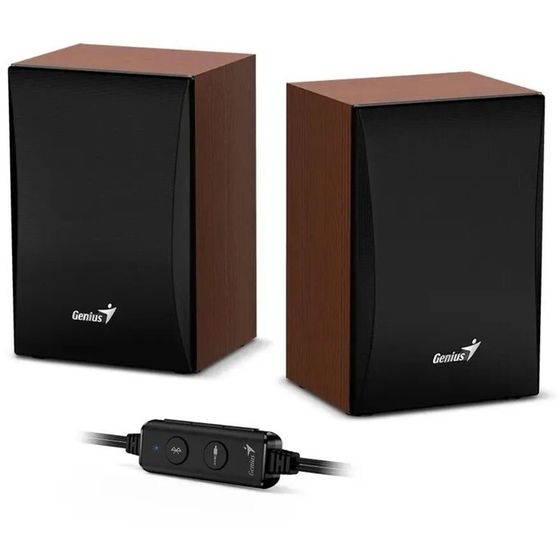 Компьютерные колонки 2.0 Genius SP-HF380BT, 2х1.5Вт, Jack 3.5, USB, BT, дерево