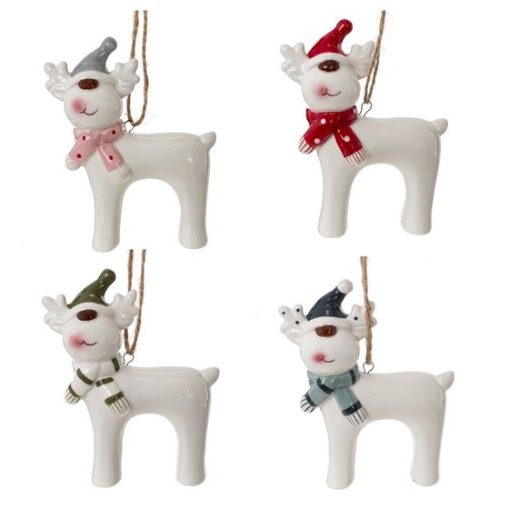Фигурка декоративная подвесная &quot;Олень&quot;, L8 W3 H11,5 см, 4в.