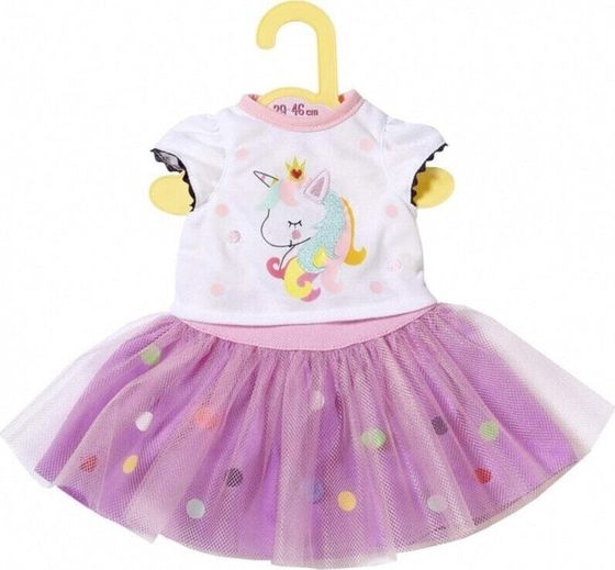 Zapf Dolly Moda Unicorn Shirt with Tutu 43cm, Doll clothes set, 3 yr(s), 80 g