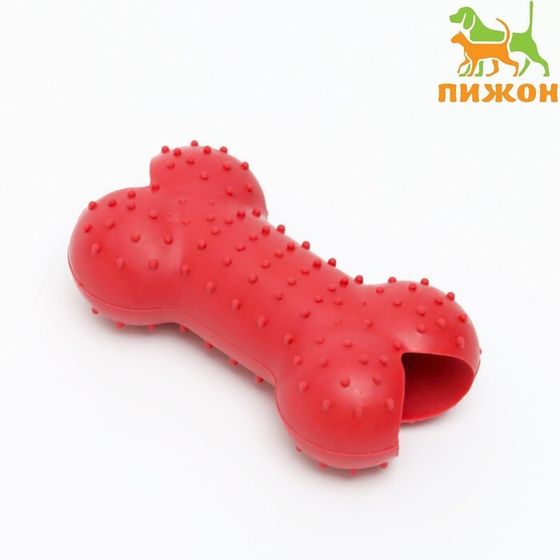 Игрушка жевательная &quot;Кость малая&quot;, TPR, 8,5 см, красная