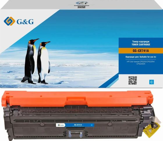 Картридж лазерный G&amp;G GG-CE741A голубой (7300стр.) для HP CLJ CP5220/CP5221
