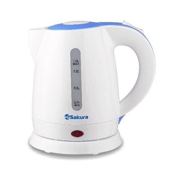 Чайник электрический Sakura SA-2342BL 1л 1350-1600Вт белый/голубой