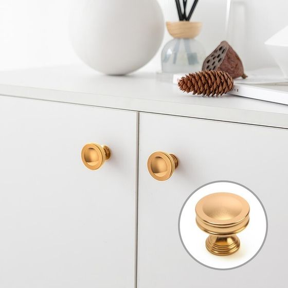 Ручка-кнопка CAPPIO PK324, d=30 мм, цвет золото
