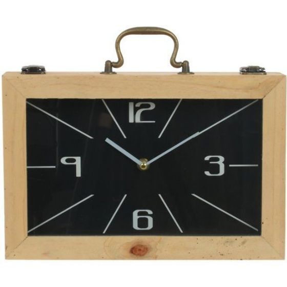 !09 Часы настольные декоративные, дерево черный циферблат 30 см