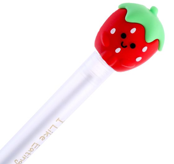 !09 Ручка гелевая - прикол (набор 6 штук) МИКС Ягоды/Фрукты/Овощи, вращающаяся